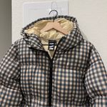 The Very Warm Mainline Printed Oversized Puffer Jacket Coat in Green Photo 5