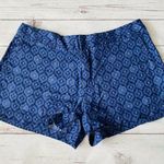 Cynthia Rowley Blue Linen Tribal Print Size 6 Boho Womens Shorts Ikat Photo 0