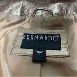 Bernardo  Bronze Metallic Zipper Leather‎ Jacket Womens Size Large Photo 12
