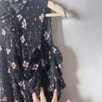 i jeans by Buffalo Blouse Womens Medium Black Floral Top Cold Shoulder Ruffled Photo 6