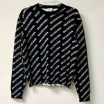 Balenciaga All Over Logo Long Sleeve Crewneck Sweater Black/White Womens Size XS Photo 1