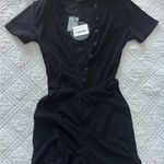 White Fox Boutique  Golden Light Terry Playsuit - Black Photo 4