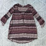 Billabong  Sz XS Take Me Away Dress in Pinot Maroon Boho Longsleeve Paisley Dress Photo 1