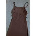 Coffee Casual Simple Versatile Elegant Sexy Charming Women's Sling Long new Brown Photo 3