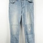 Anthropologie PILCRO AND THE LETTERPRESS Hypen Patched Button Fly Jeans, Size 27 Photo 0