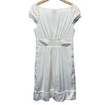 BCBG Max Azria White Dress Size 8 Smocked Ruffle Sleeve‎ Coquette Cottagecore Photo 1