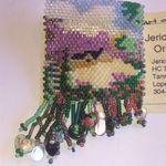 Jericho Rose Originals Seed Bead Beaded Pin with Scenic Design Green Photo 2