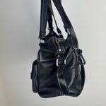 Banana Republic Black Leather Shoulder Bag Contrasting Stitch Detail Photo 4