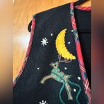 Talbots  Wool Christmas Button Down Vest Vintage Sleigh Snow Winter Deer Size XL Photo 6
