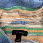 Talbots Multicolor Striped Button Down Shirt Tie Front Linen XS Photo 3