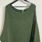 Free People  Boat Neck Tunic Sweater in Chive Combo Size X-Large Photo 4
