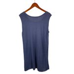 August Silk Womens Blue Sleeveless Top 1X Linen & Viscose Blend Photo 1