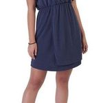 Navy Short Sleeve Surplice Neckline Dress Blue Size 2X Photo 0