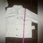 Rafaella  Weekend floral Embroidery white denim 3/4 sleeved jacket sz Large Photo 6