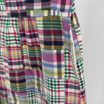 LL Bean Madras Plaid Dress 8 Cotton Patchwork Preppy Lined V Neck sleeveless Red Photo 6