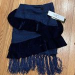PatBo navy velvet and crochet fringe skirt size 0 brazil 32 Blue Photo 3