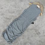 EXPRESS NWT Women’s Ribbed Mock Neck Body Contour Ruched Midi Dress in Gray S Photo 1