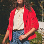 The Odells Kenzie Red Velvet Blazer XL Career Christmas Holiday Party Soft Bold Photo 0