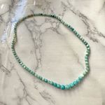 Blue dyed mother of pearl beaded necklace Photo 1