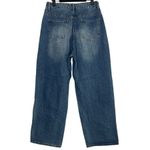 Evis Vintage Straight Wide Leg Mid Rise Full Length Casual Denim Jean Zip 8 Blue Photo 3