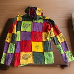 Rising International Sweater Womens Large Full Zip Patchwork Hoodie Nepal Boho Photo 1