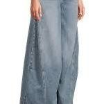 Women's Baggy Hip Hop Jeans Wide Leg Skater Denim Pants Loose Fit Streetwear Blue Size 33 Photo 0