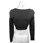 ZARA Black Ribbed Knit Stretch Square Neck Long Sleeve Pullover Crop Top Size M Photo 1
