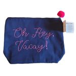 NWT! Oh Hey, Vacay Blue Pink Make Up Bag Photo 0
