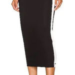 Wardrobe NYC Black White Side Stripe Panel Stretch Tube Athleisure Maxi Skirt S Photo 0
