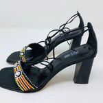 Moda PELLA black Leather ankle wrap sandals Photo 0