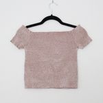Urban Outfitters Light Before Dark Off-Shoulder Smocked Velvet Top Photo 5