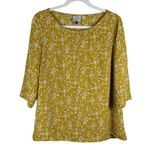 HD in Paris Anthropologie  Eira Cream & Yellow Flowy Blouse Size 6‎ Photo 2