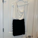 City Triangles  Black/White/Silver Rhinestone Homecoming Dance Dress One Shoulder Photo 4