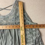 POL Tie Dye Sleeveless Grey Eyelet Faux Pearl Accent Top Blouse Large Photo 8