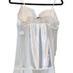 Linea Donatella White Mesh & Silky Slip Dress Lingerie Photo 1