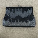 Vintage La Regale Black and Silver Beaded Clutch Photo 1