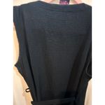 ExOfficio‎ Black Wrap Dress Sleeveless Textured Rayon Blend Casual Midi Dress Size M Photo 6