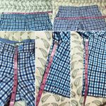 American Eagle  Outfitters White Blue Plaid Roll Tab Bermuda Cotton Shorts Size 8 Photo 8
