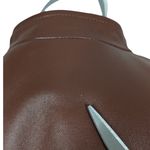 Denim And Co Brown Leather Jacket Full Zip Size Large Photo 11