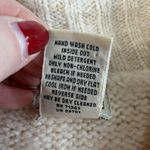 L.L.Bean  L Large Cardigan Sweater Ivory Wool Blend Fisherman Cable Knit Grandma Photo 5