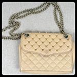 Rebecca Minkoff  Leather Studded Quilted Shoulder Bag Affair Tan‎ Chain Strap Photo 0