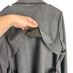 Love for Humanity Couture Black Label Faux Suede Gray Belted Trench Coat Sz XL Photo 8
