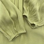 Terra & Sky 2X Peasant Top Crinkle Long Sleeve Woven Apple Juice Yellow Gold Photo 7