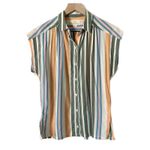 Trovata Birds of Paradis Della Button Down Shirt in Antibbes Stripe Size XS Photo 1