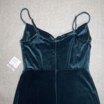 Taylor NWT Dark Emerald Stretch Velvet Maxi Dress Photo 3