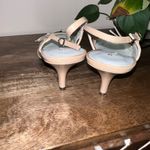 Etienne Aigner  Womens 7 Leather Florad Beige Slingback Kitten Heel Pointed‎ Toe Photo 8