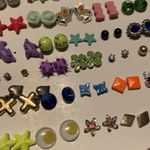 Lot Of 60 Women’s/ Girl’s Costume Stud Earrings Pierced Earring Studs Variety Photo 11