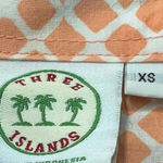 Three Islands Peach Checkered Long Sleeve Button Down Cotton Shirt Dress Size XS Pink Photo 2