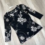 Vintage Floral Blouse v neck mesh womens Black xsmall y2k dark romantic feminine Size XS Photo 0