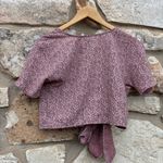 Princess Polly mauve floral print wrap crop top size us 0 Photo 3